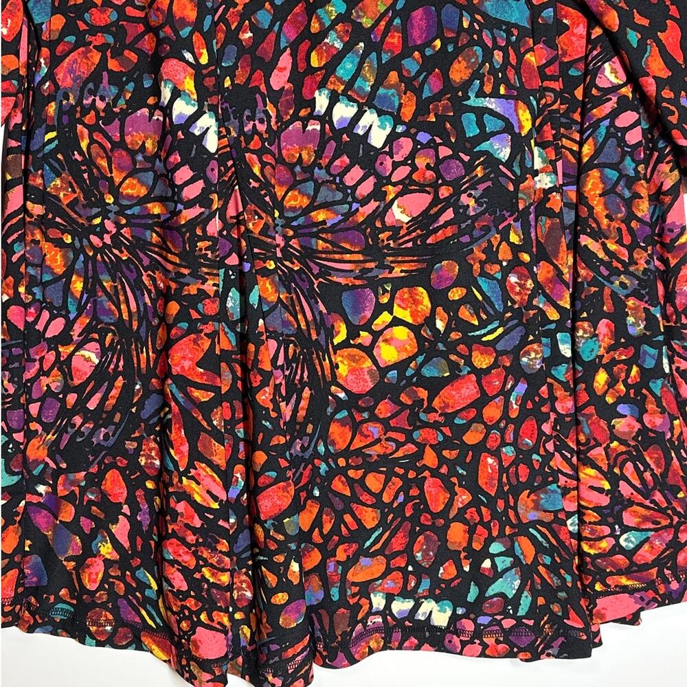 Attitudes by Renee Como Jersey Multicolor Abstract Stained Glass Tunic Top 1X - Picture 7 of 11